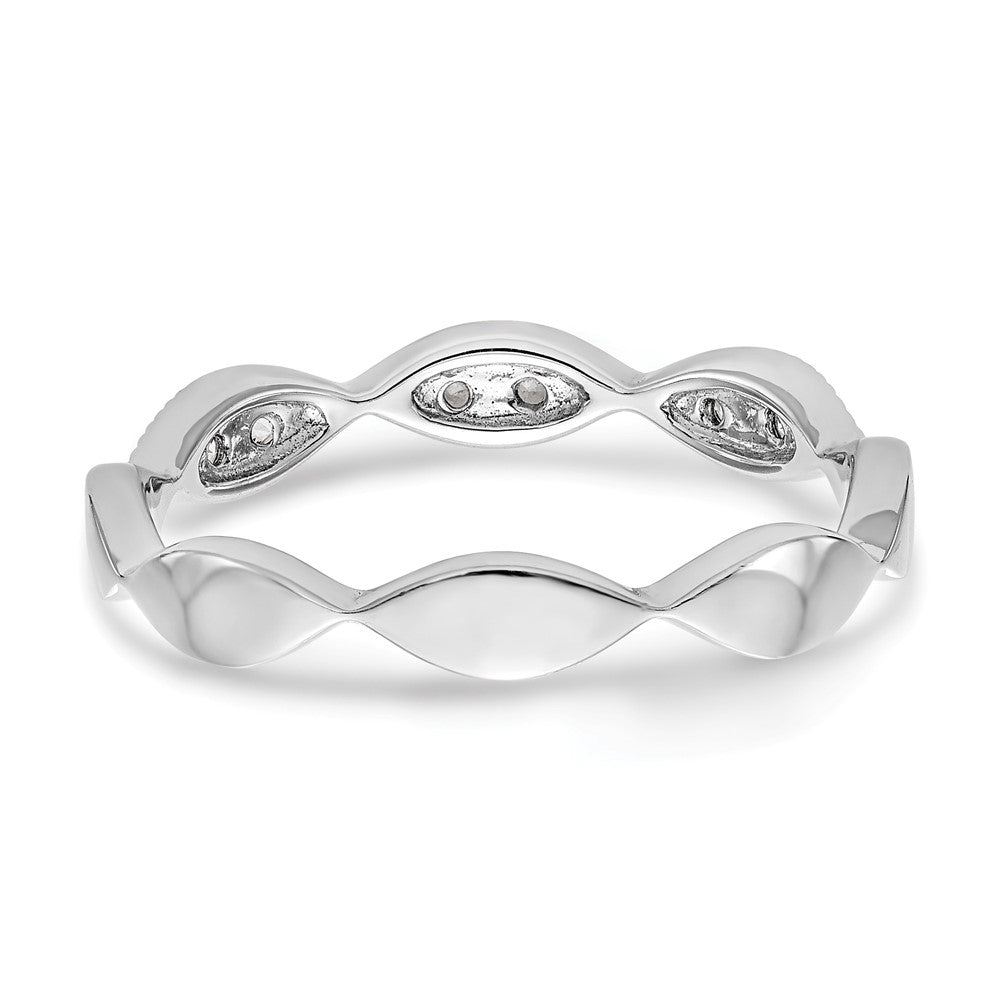 14K White Gold Twist 1/5 carat Diamond Complete Wedding Band