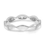 14K White Gold Twist 1/5 carat Diamond Complete Wedding Band