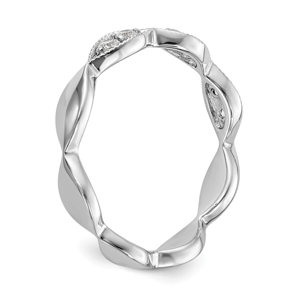 14K White Gold Twist 1/5 carat Diamond Complete Wedding Band