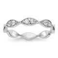 14K White Gold Twist 1/5 carat Diamond Complete Wedding Band