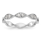 14K White Gold Twist 1/5 carat Diamond Complete Wedding Band