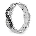 14K White Gold Twist Design 1/3 carat Black and White Diamond Complete Band
