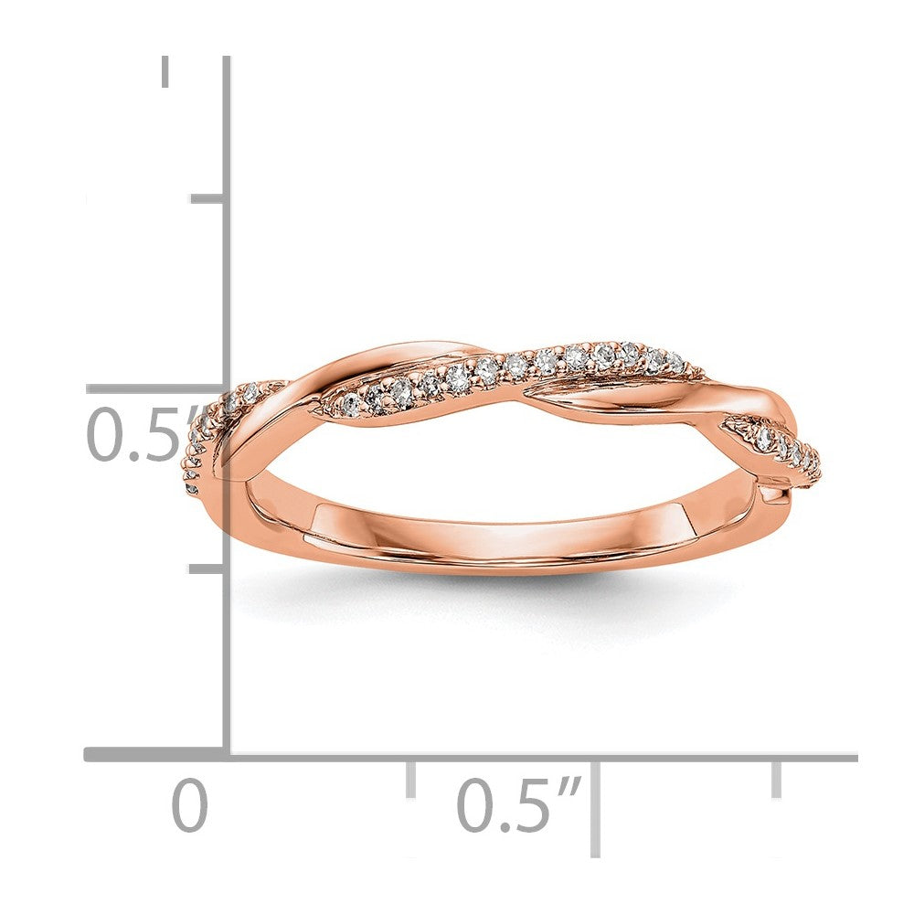 14K Rose Gold Diamond Band