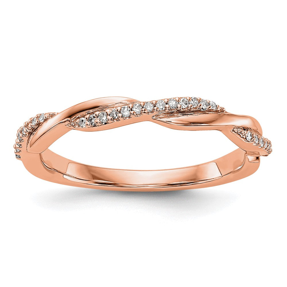 14K Rose Gold Diamond Band