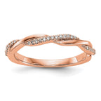 14K Rose Gold Diamond Band