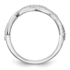 14K White Gold Twist Design 1/8 carat Complete Diamond Band