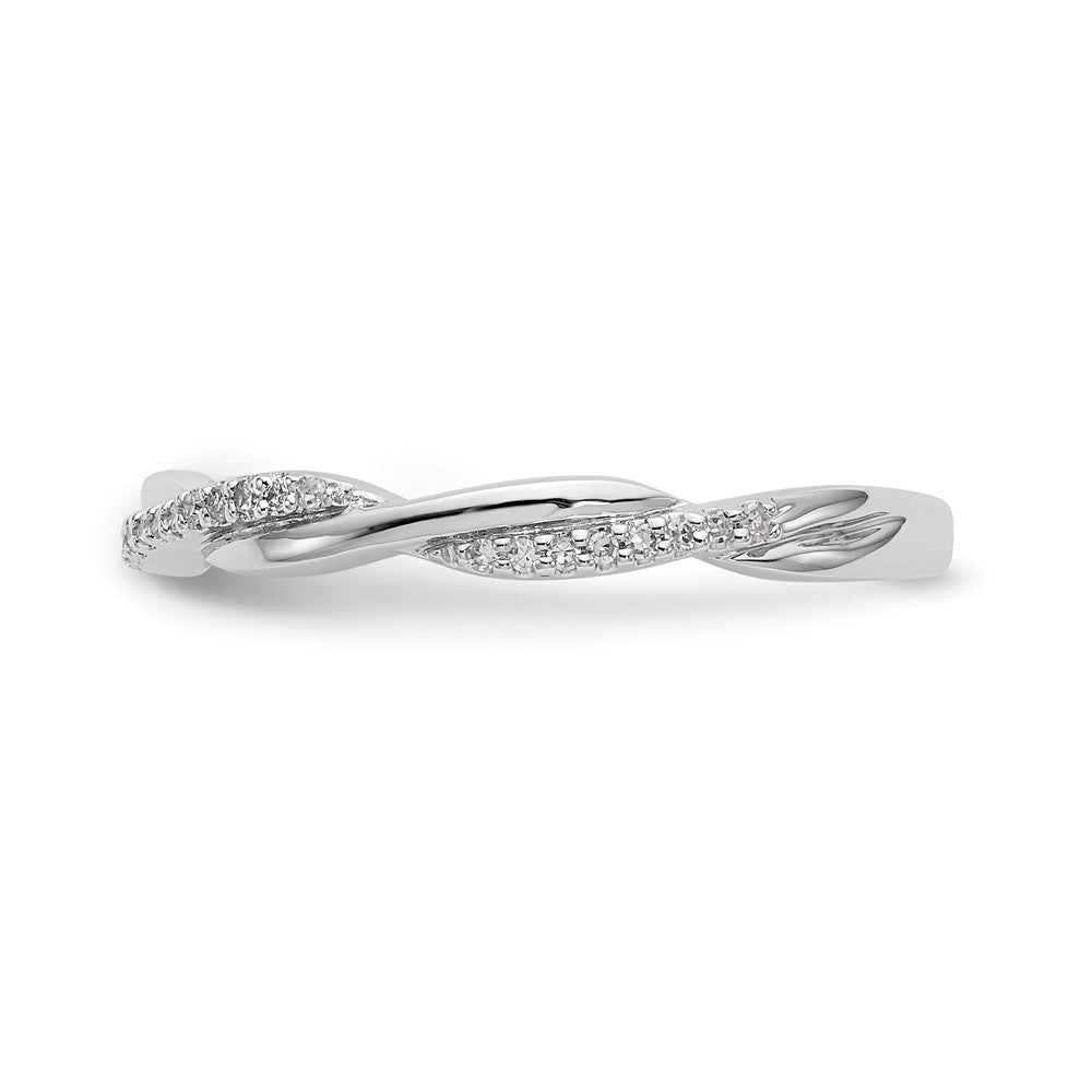 14K White Gold Twist Design 1/8 carat Complete Diamond Band