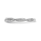 14K White Gold Twist Design 1/8 carat Complete Diamond Band
