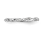 14K White Gold Twist Design 1/8 carat Complete Diamond Band
