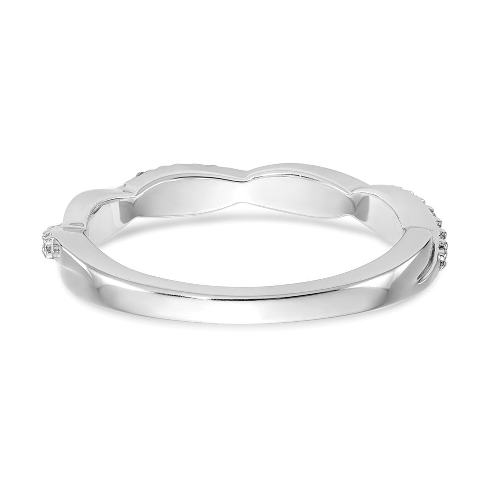 14K White Gold Twist Design 1/8 carat Complete Diamond Band