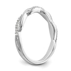 14K White Gold Twist Design 1/8 carat Complete Diamond Band