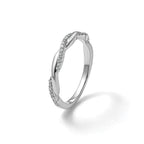 14K White Gold Twist Design 1/8 carat Complete Diamond Band