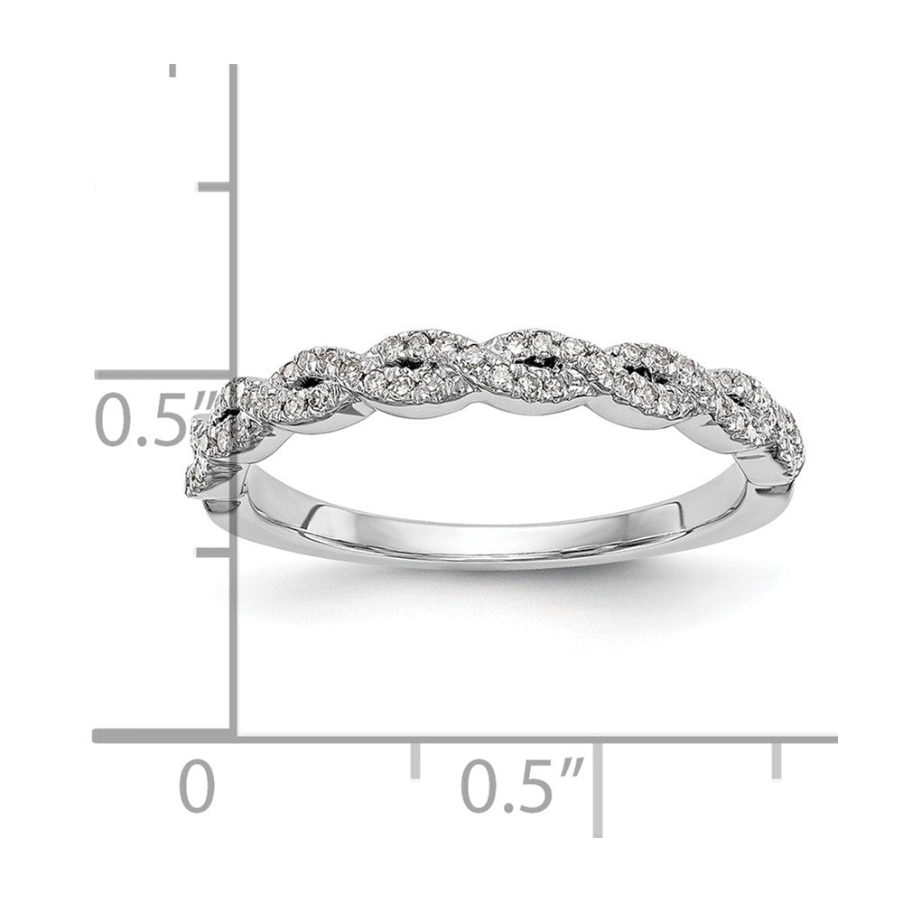 14K White Gold Twist Design 1/6 carat Complete Diamond Band