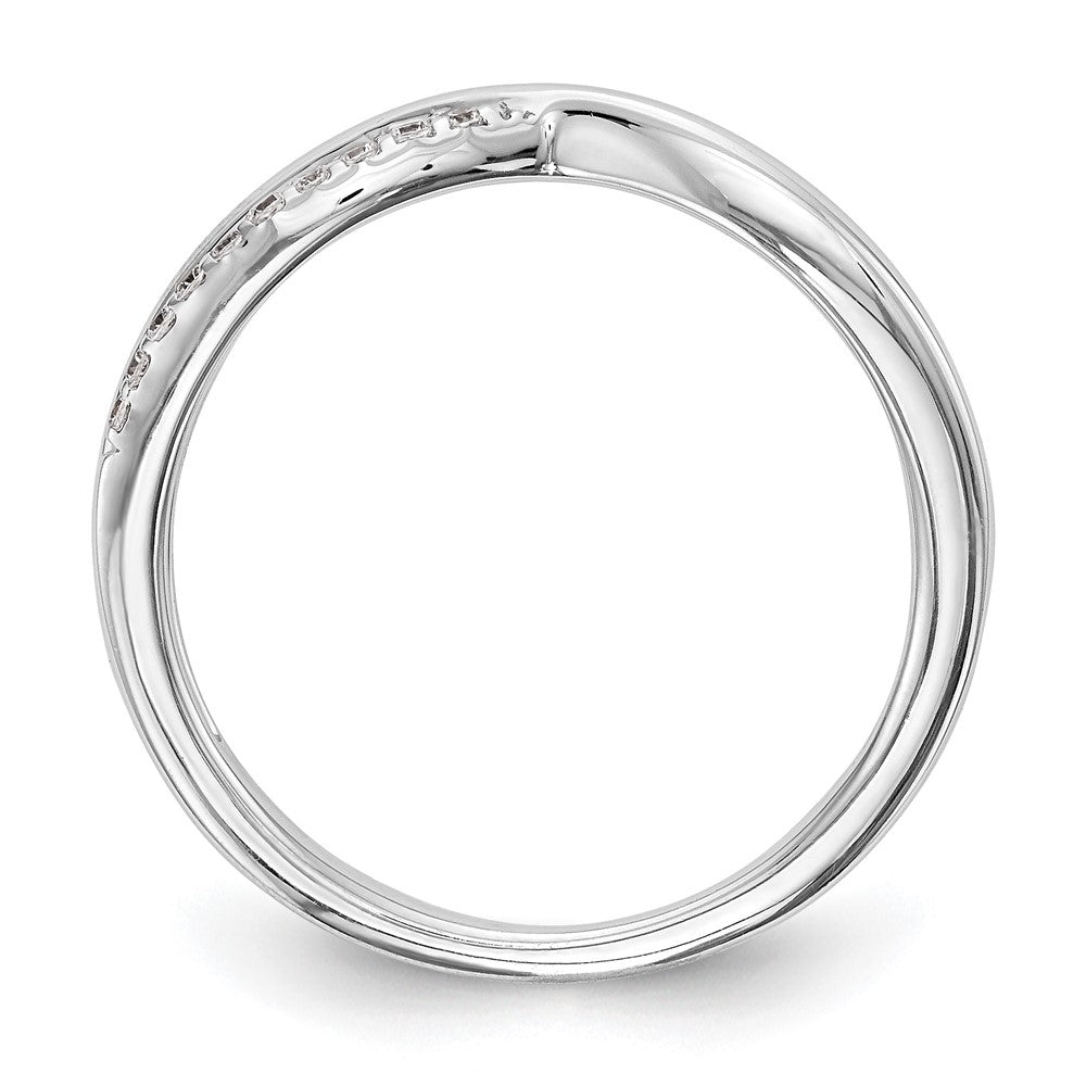 14K White Gold Twist Design 1/10 carat Complete Diamond Band