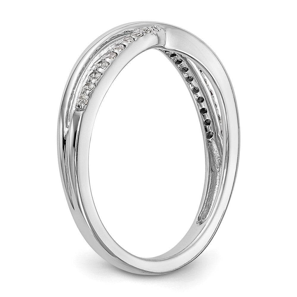 14K White Gold Twist Design 1/10 carat Complete Diamond Band