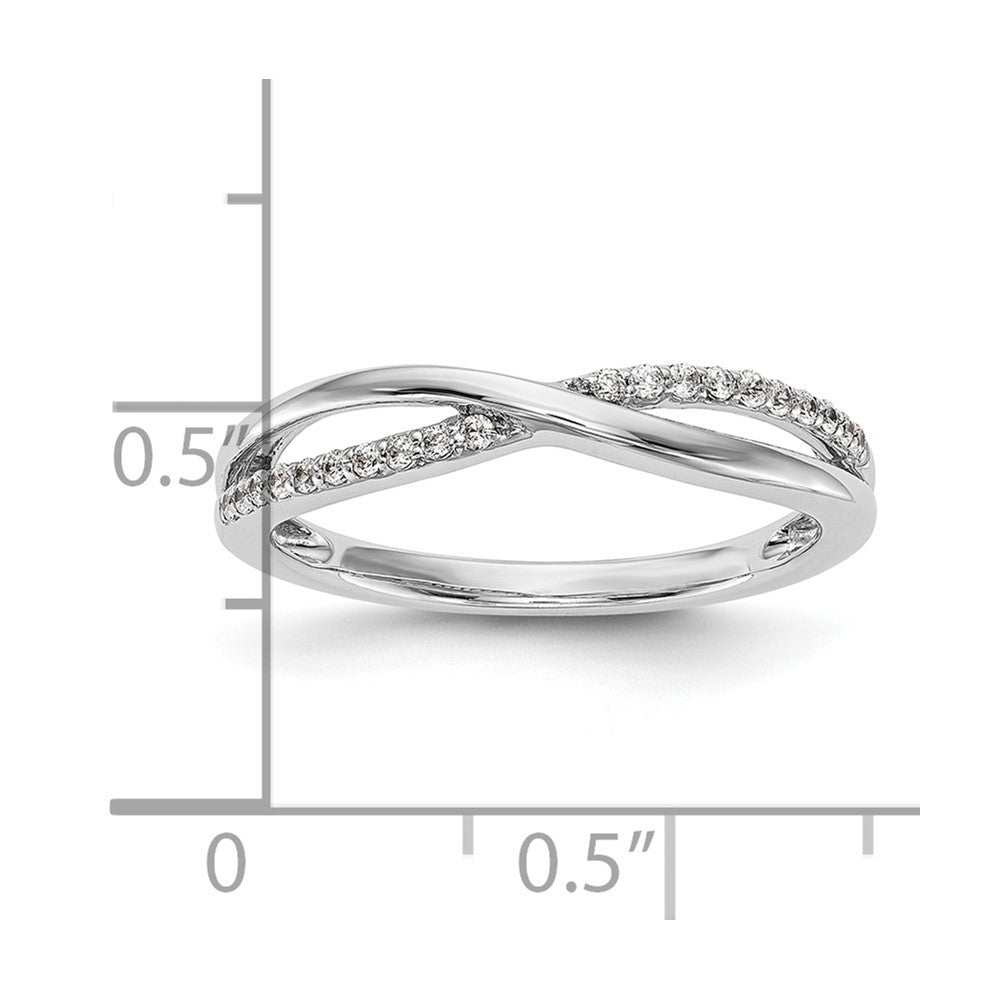 14K White Gold Twist Design 1/10 carat Complete Diamond Band
