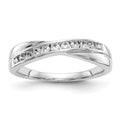 14K White Gold Diamond Band