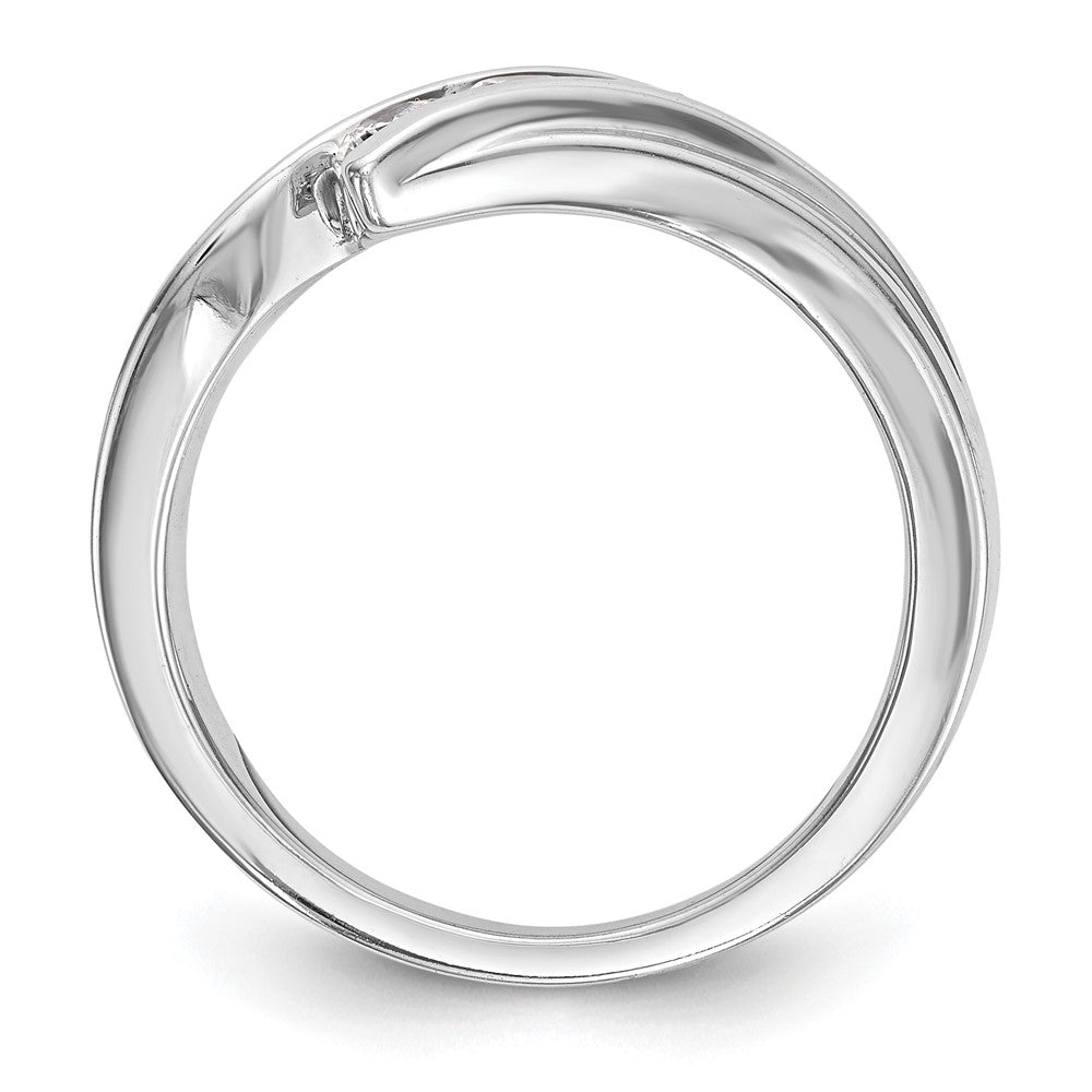 14K White Gold 3-Stone Bypass 1/3 carat Complete Diamond Ring