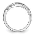 14K White Gold 3-Stone Bypass 1/3 carat Complete Diamond Ring