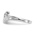 14K White Gold 3-Stone Bypass 1/3 carat Complete Diamond Ring