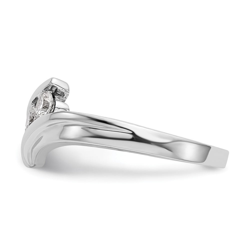 14K White Gold 3-Stone Bypass 1/3 carat Complete Diamond Ring
