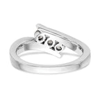 14K White Gold 3-Stone Bypass 1/3 carat Complete Diamond Ring