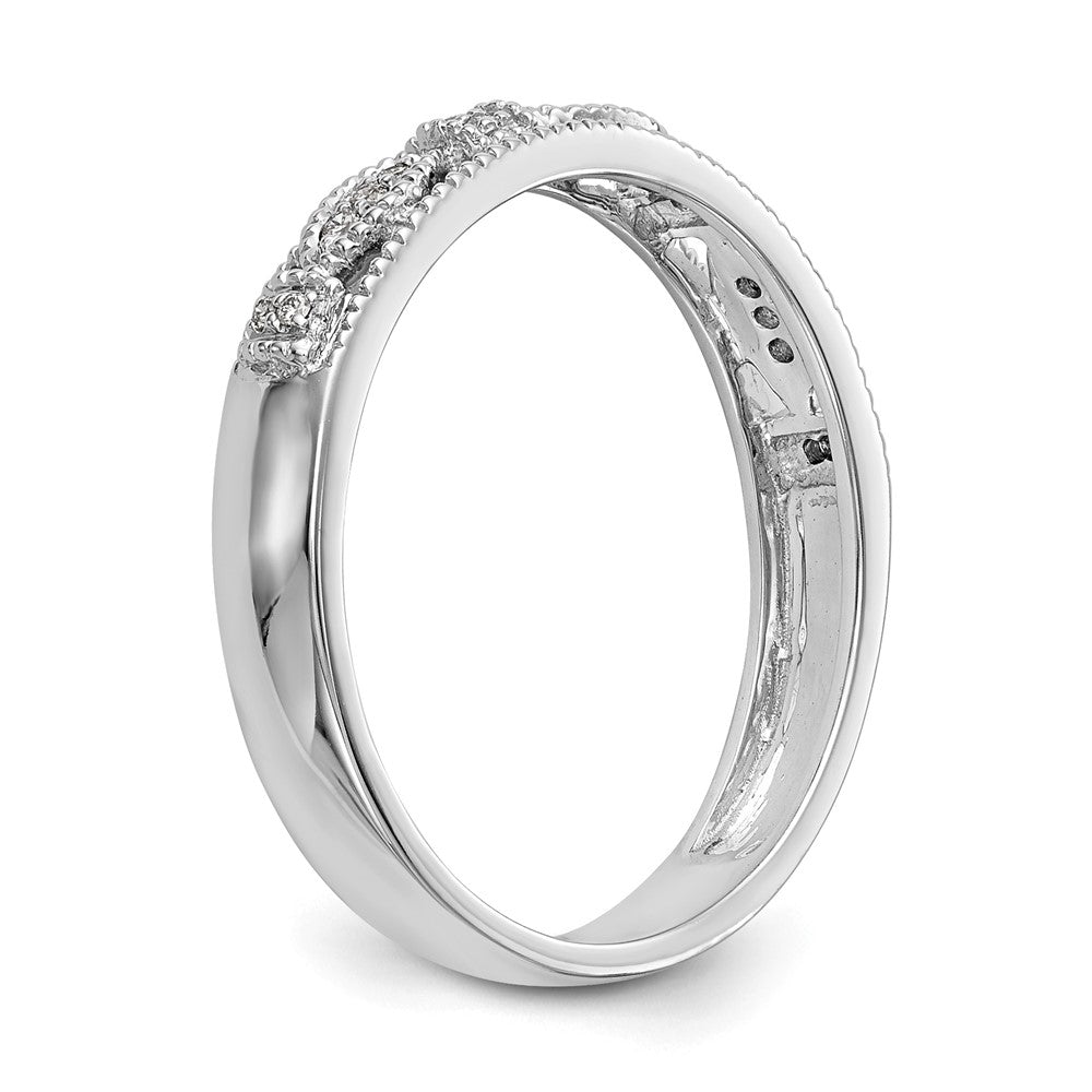 14K White Gold 1/10 carat Diamond Complete Wedding Band