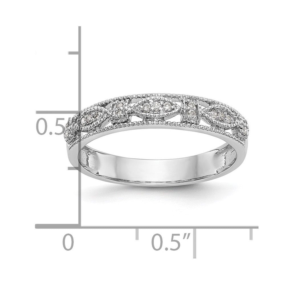 14K White Gold 1/10 carat Diamond Complete Wedding Band