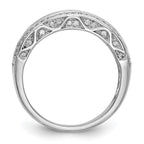 14K White Gold 3/4 carat Baguette/Round Diamond Complete Band