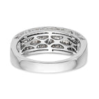 14K White Gold 3/4 carat Baguette/Round Diamond Complete Band