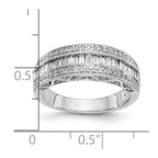 14K White Gold 3/4 carat Baguette/Round Diamond Complete Band
