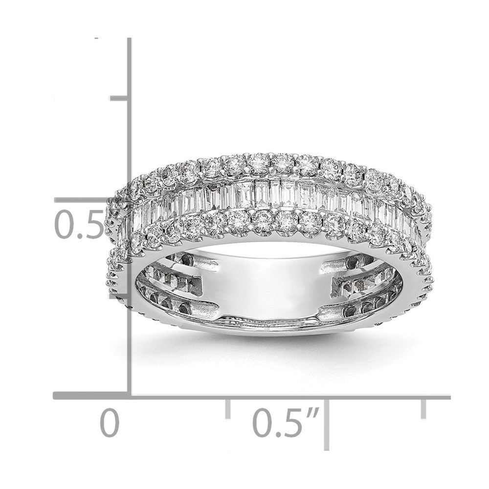 14K White Gold 1.5 carat Baguette/Round Diamond Complete Band
