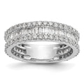14K White Gold 1.5 carat Baguette/Round Diamond Complete Band