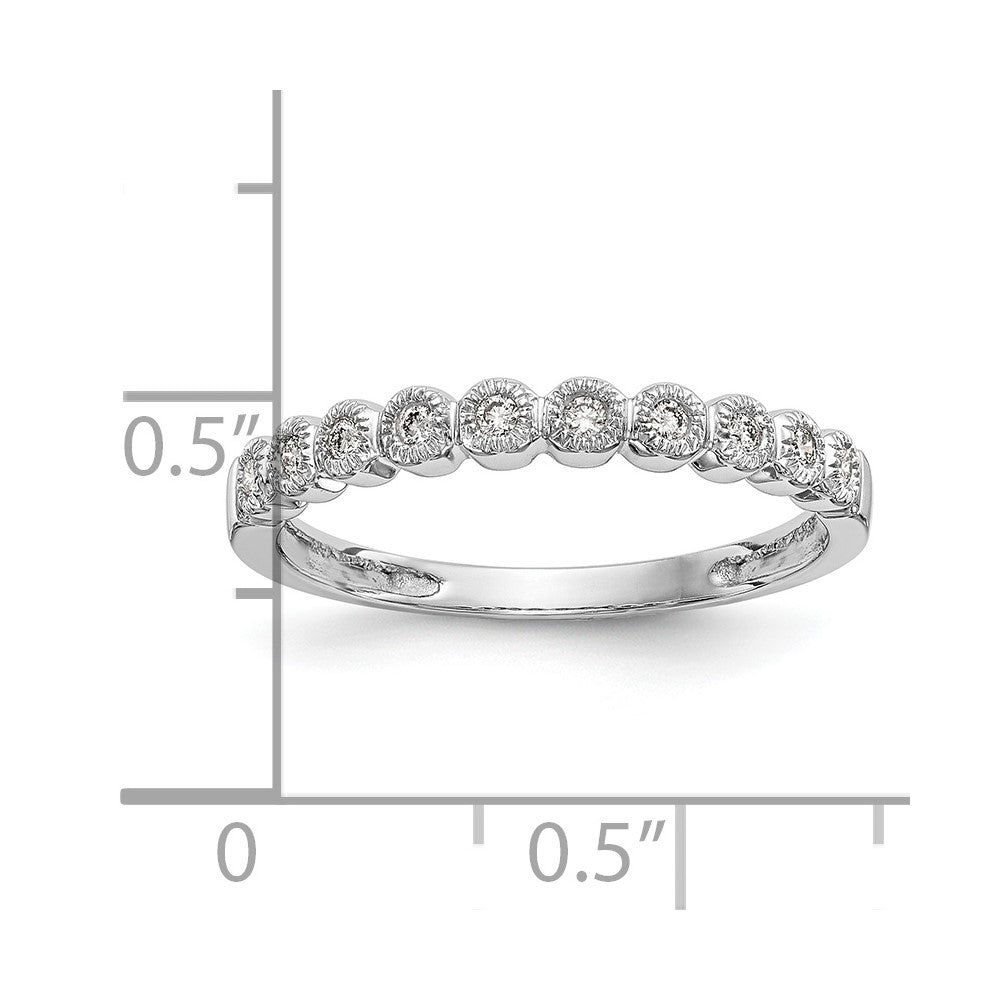 14K White Gold Bezel-set 1/10 carat Complete Diamond Band