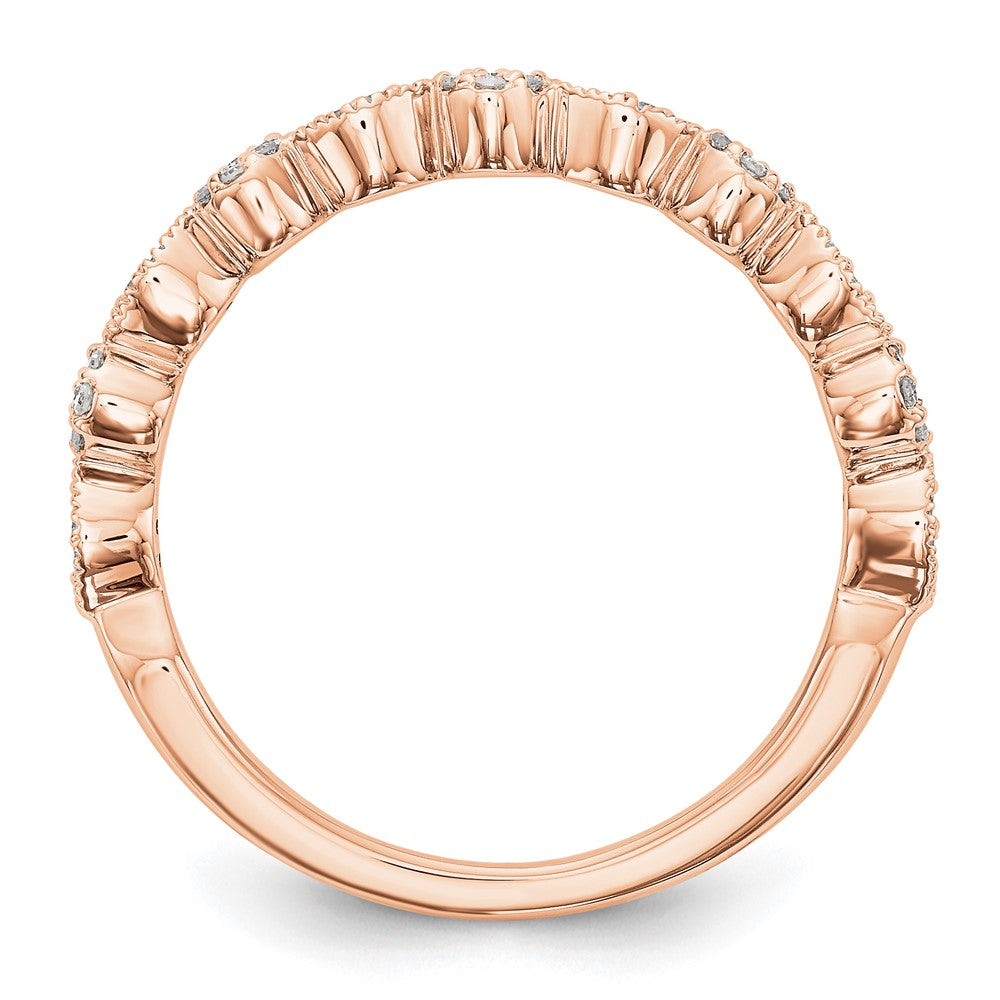 14K Rose Gold Diamond Band
