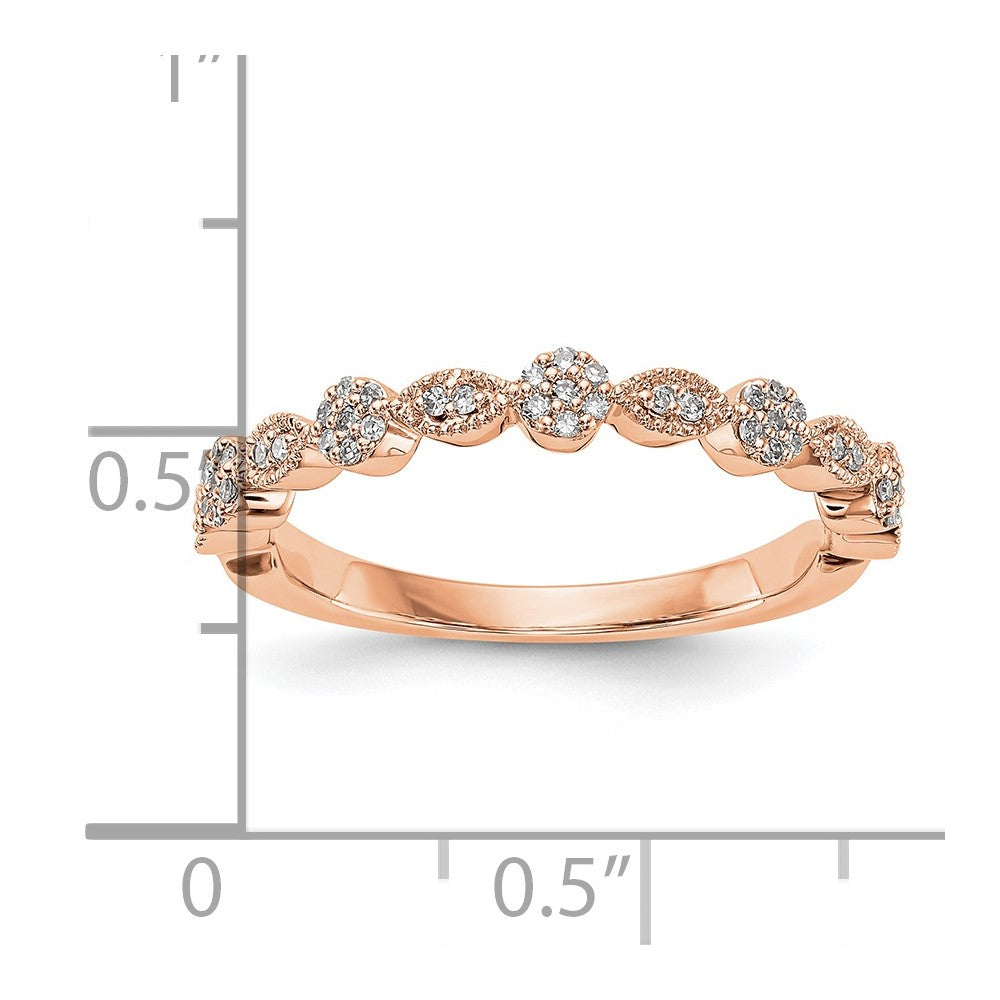 14K Rose Gold Diamond Band