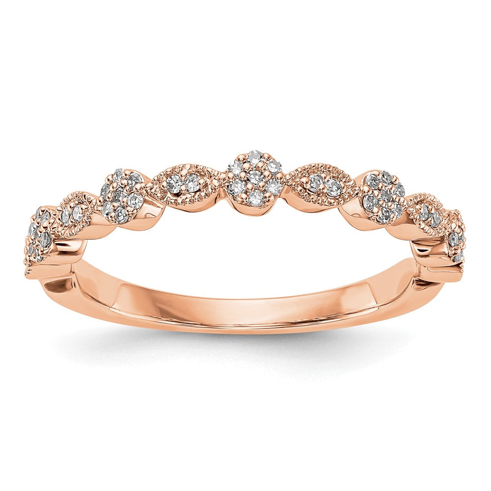 14K Rose Gold Diamond Band