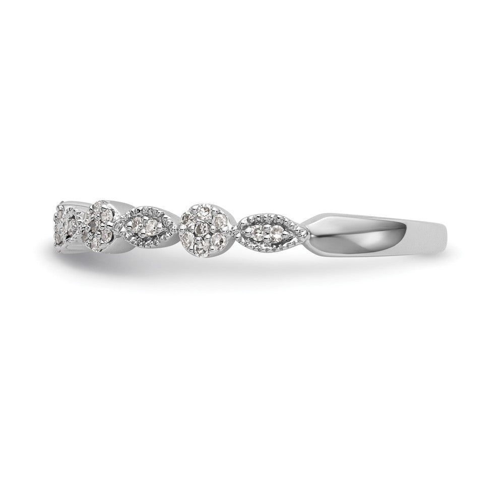 14K White Gold Fancy 1/6 carat Diamond Complete Wedding Band