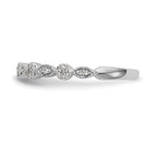 14K White Gold Fancy 1/6 carat Diamond Complete Wedding Band