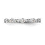 14K White Gold Fancy 1/6 carat Diamond Complete Wedding Band