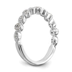 14K White Gold Fancy 1/6 carat Diamond Complete Wedding Band