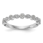 14K White Gold Fancy 1/6 carat Diamond Complete Wedding Band