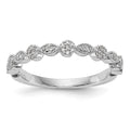 14K White Gold Fancy 1/6 carat Diamond Complete Wedding Band