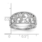 14K White Gold Swirled 1/6 carat Complete Diamond Band