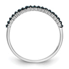 14K White Gold 1/6 carat Blue Diamond Complete Band