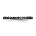 14K White Gold 1/6 carat Blue Diamond Complete Band