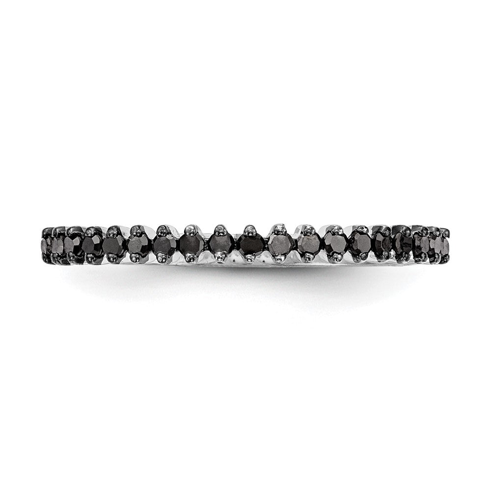 14K White Gold 1/6 carat Blue Diamond Complete Band