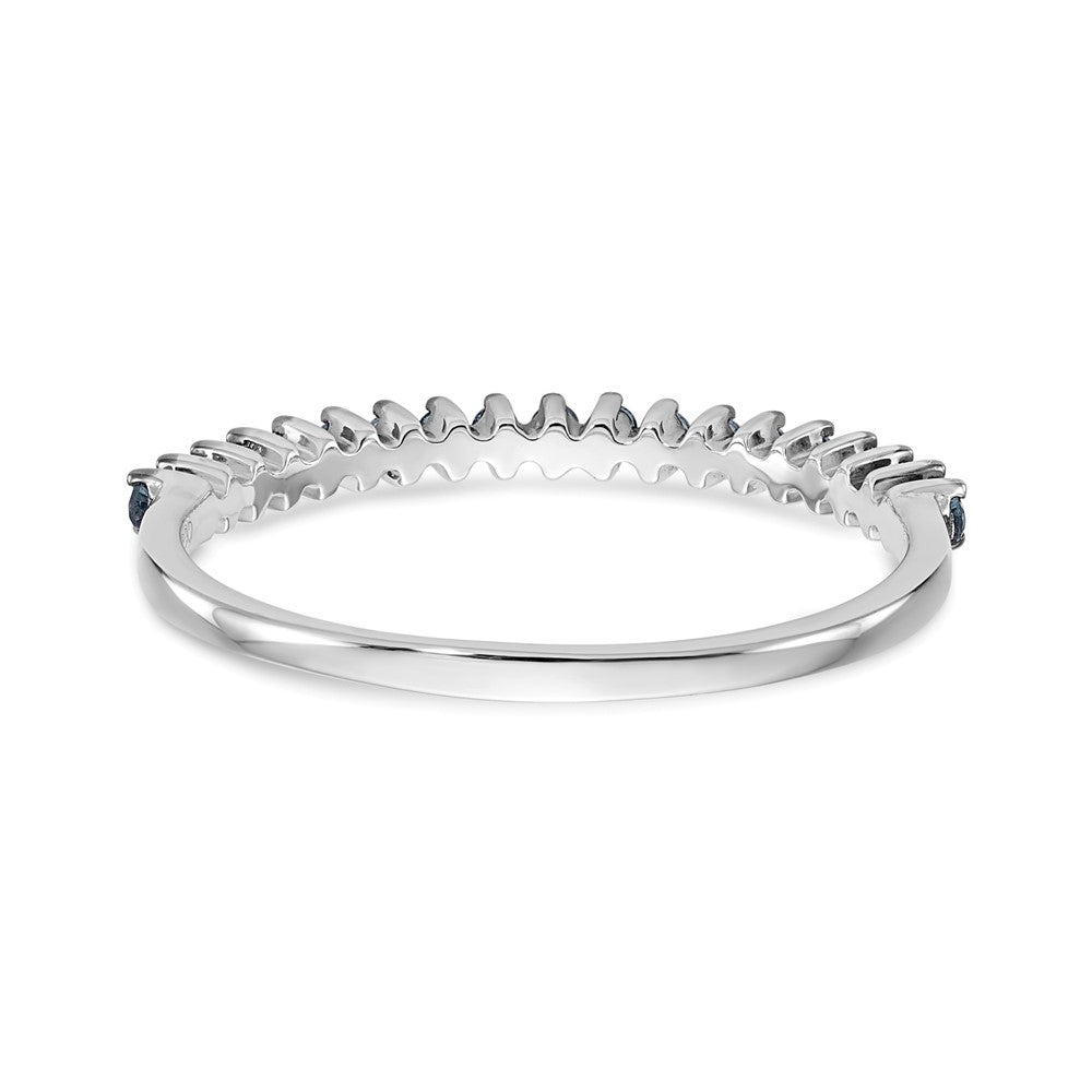 14K White Gold 1/6 carat Blue Diamond Complete Band