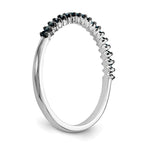 14K White Gold 1/6 carat Blue Diamond Complete Band