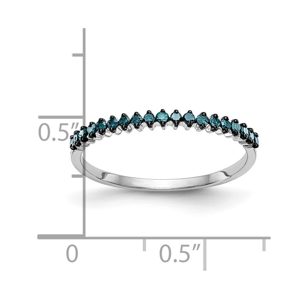 14K White Gold 1/6 carat Blue Diamond Complete Band